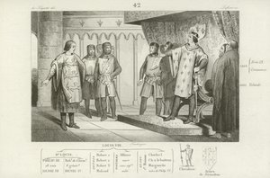 Ludwig VIII. von Frankreich empfängt einen Gesandten seines Feindes Heinrich III. von England von French School