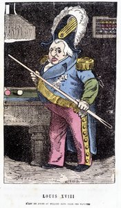 Ludwig XVIII. spielt Billard - in „Histoire de France Tintamarresque“ von Touchatout von French School