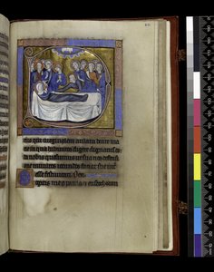 Gebete, Predigten und Lektionen für die Himmelfahrt, aus dem Psalter und Stundenbuch von Isabella von Frankreich, Paris, ca. 1265-70