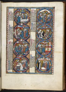 MS. Harley 1527, f.77r, Miniaturen aus der Bible moralisée
