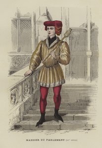 Streitkolbenträger des Pariser Parlaments, 14. Jahrhundert von French School