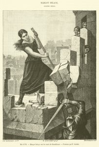 Mai 1570, Margot Delaye auf den Mauern von Montelimar von French School
