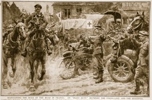 Aufrechterhaltung der Straßenverkehrsordnung in Frankreich: im Dienst zwischen der Frontlinie und den Reserven, 1914-19