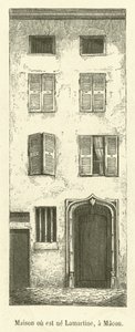 Haus, in dem Lamartine geboren wurde, in Macon (Gravur) von French School