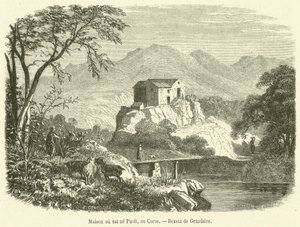 Haus, in dem Paoli geboren wurde, auf Korsika (Gravur) von French School