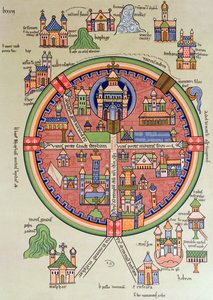 Karte von Jerusalem und Palästina, einschließlich der heiligen Stätten und des Tempels von Salomo