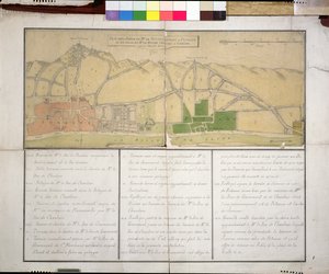 Karte, die das Château de Puteaux zeigt, 1722 von French School