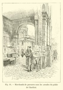 Gravierhändler unter den Arkaden des Palais de l