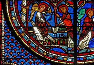 Maria-Magdalena-Fenster: Maria am Grab Jesu von French School