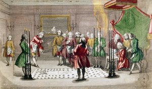 Freimaurerische Zeremonie in Frankreich von French School