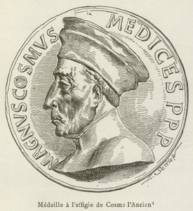 Münze mit dem Bildnis von Cosimo dem Älteren von French School