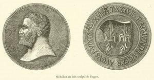Holzmedaillon von Fugger von French School