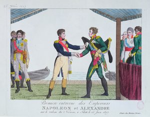 Treffen zwischen Napoleon I. und Alexander I. in Tilsit, 25. Juni 1807
