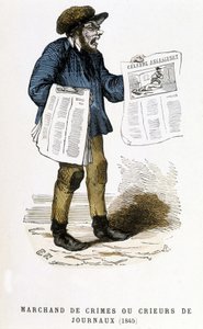 Händler von Verbrechen oder Zeitungsverkäufer von French School