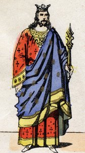 Merowingische Dynastie: Porträt von Dagobert III. (699-715), König der Franken von 711 bis 715. Epinal-Bild Ende des 19. Jahrhunderts. Private Sammlung. von French School