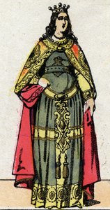 Merowingische Dynastie: Porträt von Königin Clothilde, Ehefrau von Dagobert III. Epinal-Bildgebung Ende des 19. Jahrhunderts. Private Sammlung. von French School