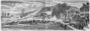 Meteorologisches Phänomen: Wirkung der Flut auf die Barre der Seine bei Villequier (Seine-Maritime, 76), 9. März