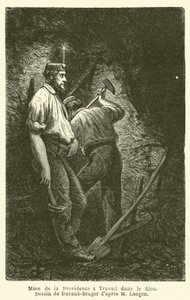 Mine de la Providence, Arbeit im Erzgang von French School