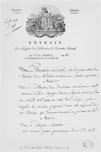 Ministerium für Auswärtige Angelegenheiten, Ernennung von zwei Geheimagenten, 1796 (Tinte auf Papier) von French School