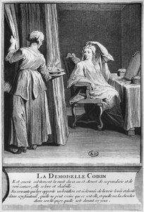 Wundersame Heilung der Lähmung und des Krebses von Demoiselle Coirin, am Grab von Diakon François de Paris auf dem Pfarrfriedhof Saint-Médard in Paris, Illustration aus La verite des miracles de M von French School