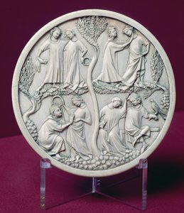 Spiegelgehäuse mit höfischen Szenen, ca. 1320-30
