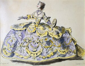 Miss Laguerre als Fortuna, Faksimile von A. Guillaumot fils (handkolorierter Stich) von French School