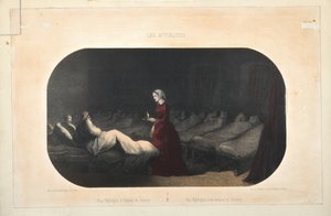 Miss Nightingale im Krankenhaus in Scutari, veröffentlicht von Jacomme et Dufat, Paris, 1856