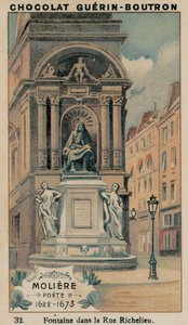 Molière, Dichter, 1622-1673, Brunnen in der Rue Richelieu von French School