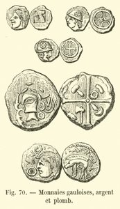 Gallische Münzen, Silber und Blei von French School