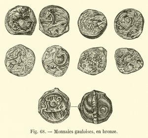 Gallische Münzen, aus Bronze von French School