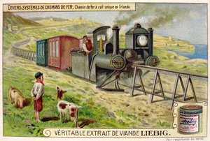 Einschienenbahn in Irland, Werbekarte für Veritable Extrait de Viande Liebig