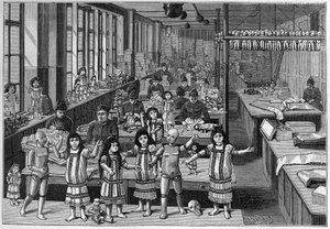 Puppenfabrik in Montreuil im Jahr 1888
