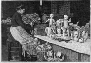 Montreuil-Puppenfabrik im Jahr 1888.