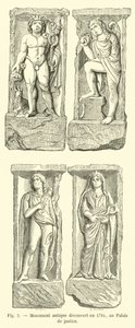 Antikes Monument entdeckt 1784, im Justizpalast von French School