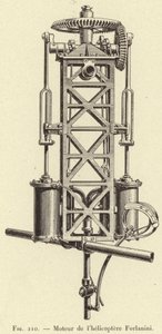 Motor des Forlanini-Hubschraubers von French School