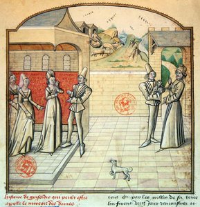 Ms 1560 Griseldis und ihr Ehemann der Marquis de Saluces, Illustration aus 