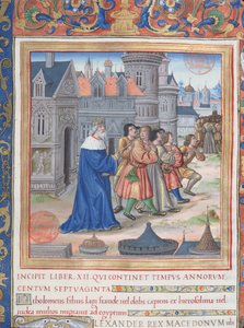 Ms. 1581 f. 228 Illustration aus Buch XII (Vom Tod Alexanders des Großen bis zum Tod des Judas Makkabäus), Kapitel 1 der Antiquitates Judaicae von Flavius Josephus