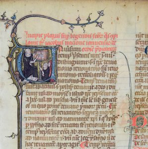 Ms 1721 Fol.1 Dominikanermönch, der zwei anderen Mönchen eine Vorlesung hält, aus Legenda Sanctorum Aurea von Jacques de Voragine