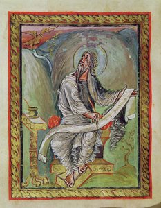 St. Johannes der Evangelist, aus den Ebbo-Evangelien, ca. 816-835 von French School