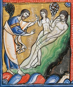 Ms 1 fol.4v Die Erschaffung Evas aus Adams Rippe, Detail aus der Bibel von Souvigny von French School