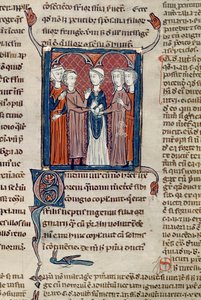 Ms 372 fol.168 Eine Hochzeitsszene, aus Decrets de Gratien