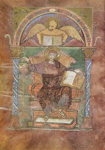 Ms 4 fol.66v St. Markus, aus dem Evangelium von St. Riquier, ca. 800 von French School