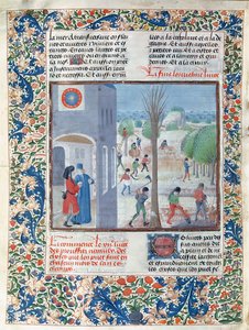 Ms 5064 f.299v Tätigkeiten für jeden Monat des Jahres, Illustration aus Le Livre des Prouffitz Champestres von Pietro de Crescenzi (1230-1320/21)