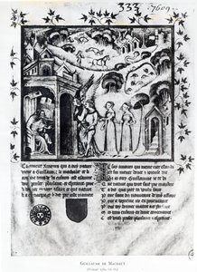 Der Autor empfängt die Liebe, die ihm süße Gedanken, Vergnügen und Hoffnung bringt, ca. 1370 von French School