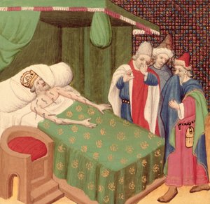 Ms Fr 226 Der Gebrauch von Blutegeln, aus The Decameron, von Giovanni Boccaccio (1313-75) von French School