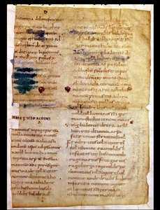 Inventar des karolingischen Grundbesitzes, aus dem Polyptychon des Abtes Irminon von Saint-Germain-des-Pres von French School