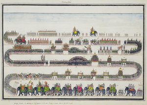 Muharram-Zeremonie, Faizabad, 1772 aus dem Gentil-Album, veröffentlicht 1774