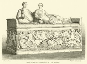 Louvre-Museum, Sarkophag aus Kleinasien (Gravur) von French School