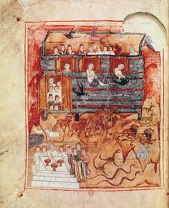 N.A.L 2334 fol.10v Noahs Arche, aus De Tours Pentateuch von French School