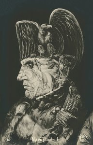 Napoleon Bonaparte, französischer Kaiser und Militärführer (Litho) von French School